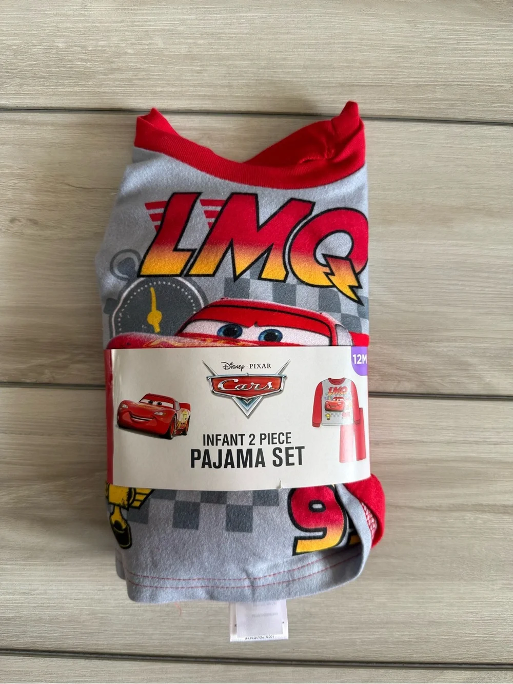 Disney Cars 2 Piece Pajama Set Red 12months NWT IN PACKAGING